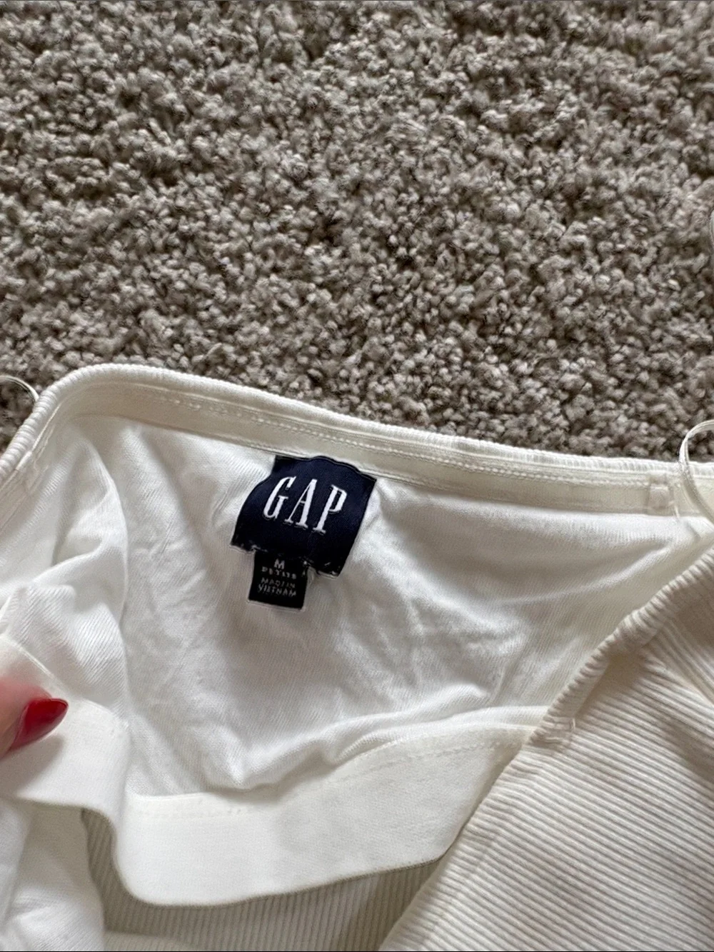 GAP White Strapless Ribbed Midi Dress - Picture 2 of 2